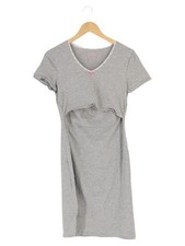 BOOB Still-Nachthemd Damen Gr. 38/M Grau Komfortabel Kurzarm Spitze