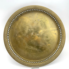 Vintage Messing Tablett Rund 32 cm | Orient Stil | Deko Platte | Boho Metall