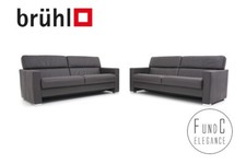 Brühl & Sippold Francis 2x Dreisitzer  Sofa Couch Leder braun Multifunktional