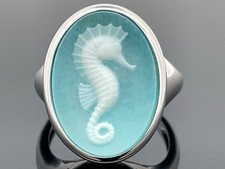 RING GR.18 (CA.56) AUS 925/-SILBER RHOD. MIT AVENTURIN-KAMEE BEH. SCHMUCKJAGD