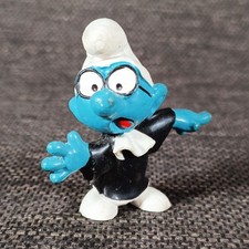 Vintage Schleich Schlumpf als Richter, Anwalt, Jurist, Robe schwarz, PEYO 2