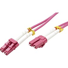 Hochwertiges LWL-Patchkabel, LC auf LC, OM4, 50/125 µm, 15 m, Violett