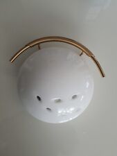 Lampe Wandleuchte Milchglas mit Messing Dekor, E27 bis 60 W