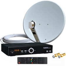 2-Teilnehmer Sat-Anlage 90 cm Gibertini ALU Spiegel HDTV Sat-Receiver Twin LNB