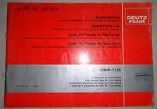 Teilekatalog / Ersatzteilliste Deutz Fahr Mähwerk und Transportwagen HMW - 1124