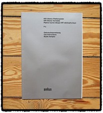 BRAUN - Gebrauchsanweisung HiFi-Stereo-Plattenspieler P 2  - Guter Zustand !