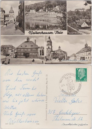 Ansichtskarte waltershausen - ansichtskarte,