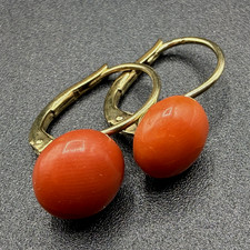 Korallen Ohrringe Gelbgold