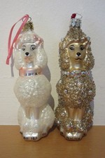 2 Pudel Christbaumschmuck - Kugel hochwertig Zwillinge SAMMLUNGSAUFLÖSUNG