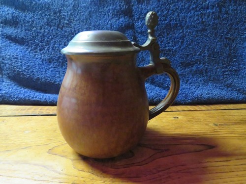 Bierkrug mit zinndeckel - mit, zinndeckel,