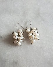 ECHTE PERLEN OHRRINGE IM GYPSY DESIGN MANG SANG 925 STERLING SILBER OHRHÄNGER 