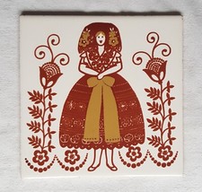 DDR Wandfliese Spreewälder Tracht Spreewald Keramik Deko Fliese Boizenburg