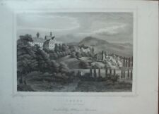 L.Rohbock Joh.Poppel Iburg vom Rott aus gesehen Stahlstich Original G-6161