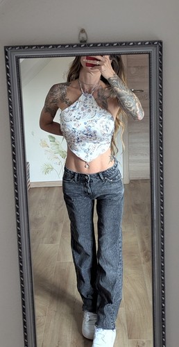 Stradivarius top blumen - xs,