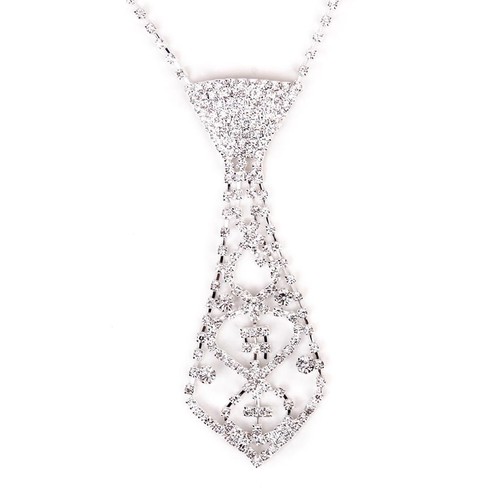 Strass krawatte halskette - strass,