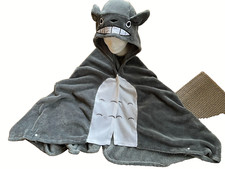 Kapuzendecke Umhang Grau Kinder Totoro-Kapuze Badecape Plüschponcho-One Size