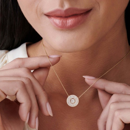 Diamant halskette 18k - diamant, gold