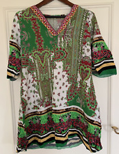 TRENDY ITALY ? Kleid Gr  38 40 42 onesize Hippie Boho Mode Hängerchen Grün Bunt