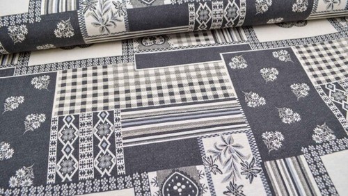 Jacquard stoff mit edelweiß - stoff,