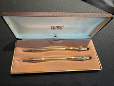 Cross Kugelschreiber und Drehbleistift,10 Karat vergoldet,Werbegeschenk,Vintage