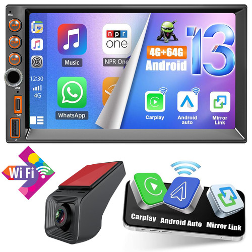 64gb 2din android 13 - 4+64gb, 7"
