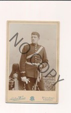 Foto  Porträt Bayerischer Offizier mit Paradehelm Degen Uniform  X68
