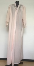 Vintage - Rösch Morgenmantel, Pink mit Spitze - Gr. M / 38