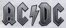 AC/DC  LOGO Patch 136 Silber 14 cm high   ungebraucht Neu