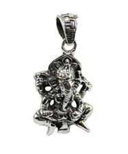 budawi® - Anhänger Ganesha aus 925er Sterling Silber Elefant Indischer Gott
