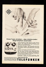 3w4166/ Alte Reklame von 1963 – TELEFUNKEN – Tonbandgerät Magnetophon automatic