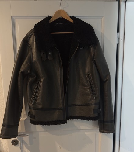 Lederjacke mit wolle zara - mit,