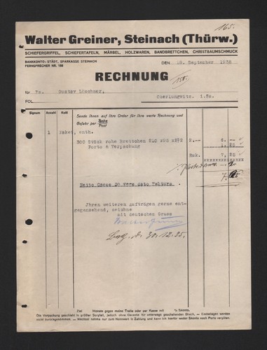 Steinach rechnung 1935 - rechnung,