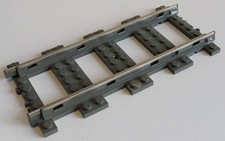 LEGO Zug / Train - 9V Schiene / Track, gerade, dunkelgrau # 2865c01