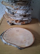 12 Holzscheiben oval ..ca 13 x 20, mit dekorativem Rand ..Rinde