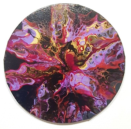 Original rundes acrylbild - original,
