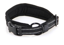 Hundehalsband Halsband Schwarz reflektierend verstellbar gepolstert Nylon Hund
