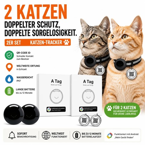 Katze tracker mit qr - 2×,