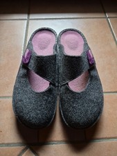 Pantoffeln Hausschuhe Filz Grau Lila Größe 40 Öko Schuhe Landhaus