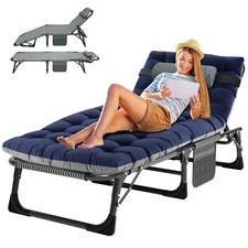 MOPHOTO Klappbett 5 Positionen Klappbarer Loungesessel Campingbett fürErwachsene