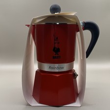 Bialetti Regenbogenrot 3 Tassen Espressomaschine Herdplatte Mokka Kaffeemaschine Brandneu mit Etikett