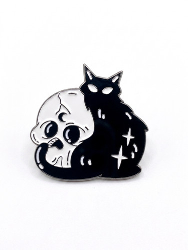 Schwarze katze totenkopf - schwarze,