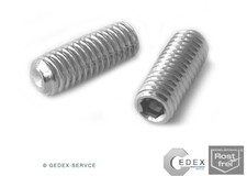 Madenschrauben M2 M2,5 M3 M4 M5 M6 DIN 916 ISO 4029 Ringschneide EDELSTAHL V2A