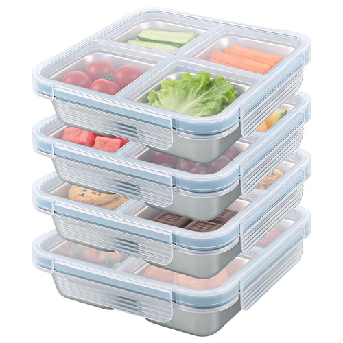 Snackbox edelstahl 4er set - edelstahl,
