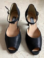 neuwertige Tanzschuhe von JB Steel in 40, schwarz mit Peeptoe,  6cm Barockabsatz