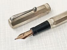 Antiker Montegrappa Reminiscence Füllfederhalter, Silber 925, 14 kt Gold, Ebonit