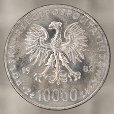 Polen 10.000 Zloty, 1987 Papst