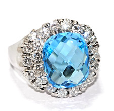 Ring Gold Topas 5,0ct. Diamant