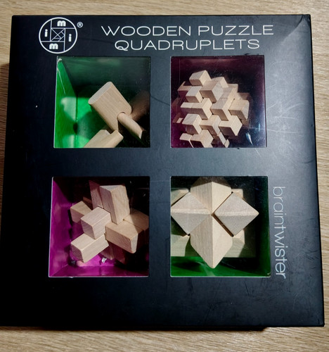 Wooden puzzle quadruplets - wooden,