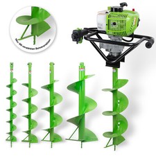 BullPower Benzin Erdbohrer Erdbohrgerät Erdlochbohrer Pfahlbohrer + Ersatzbohrer