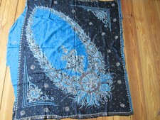 Stoff Seide Saristoff Seide bestickt Endstück nähen Deko